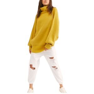 Free People Low Sun Cocoa Oversized Tunic Sweater Women's Size XS